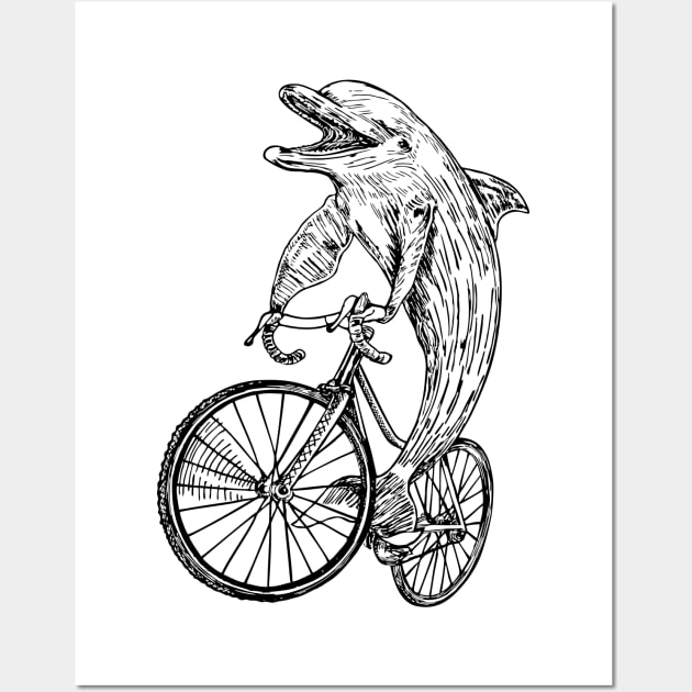 SEEMBO Dolphin Cycling Bicycle Bicycling Riding Biking Bike Wall Art by SEEMBO